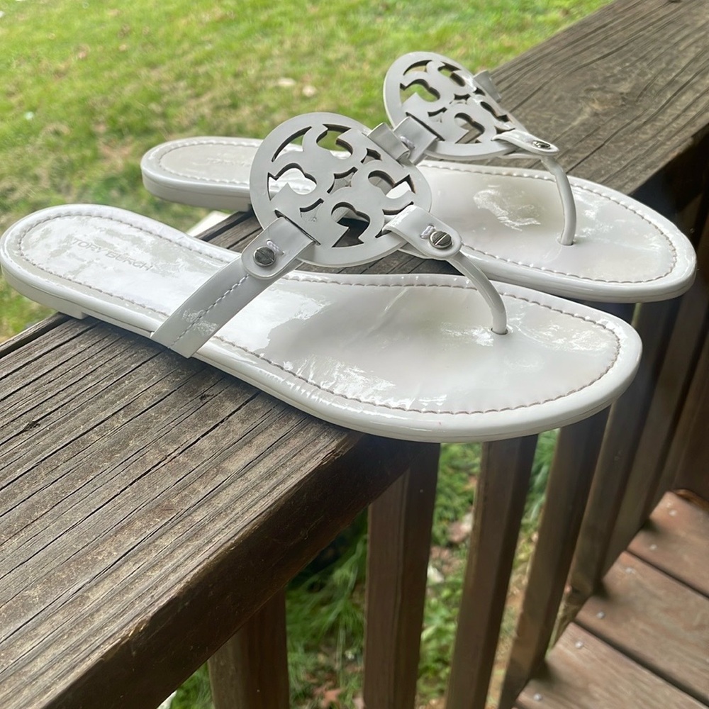Tory Burch White Miller Sandals